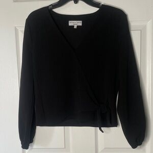 Madewell Texture & Thread Long Sleeve Wrap Front Blouse